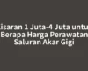 Kisaran 1 Juta-4 Juta untuk Berapa Harga Perawatan Saluran Akar Gigi
