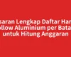 Kisaran Lengkap Daftar Harga Hollow Aluminium per Batang untuk Hitung Anggaran