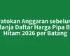 Patokan Anggaran sebelum Belanja Daftar Harga Pipa Besi Hitam 2026 per Batang