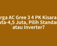 Harga AC Gree 3 4 PK Kisaran 3 Juta-4,5 Juta, Pilih Standard atau Inverter?