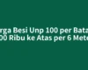Harga Besi Unp 100 per Batang 400 Ribu ke Atas per 6 Meter