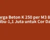 Harga Beton K 250 per M3 850 Ribu-1,1 Juta untuk Cor Dak