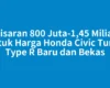 Kisaran 800 Juta-1,45 Miliar untuk Harga Honda Civic Turbo Type R Baru dan Bekas