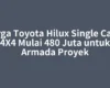 Harga Toyota Hilux Single Cabin 4X4 Mulai 480 Juta untuk Armada Proyek