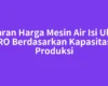 Kisaran Harga Mesin Air Isi Ulang RO Berdasarkan Kapasitas Produksi